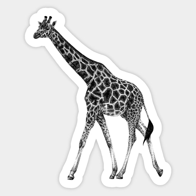 Giraffe illustration Sticker by lorendowding